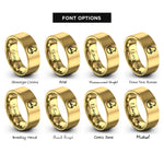 font options for inside engraving on gold hatching chick rings