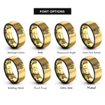 font options for inside engraving on black & gold haunted house rings