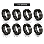 font options for inside engraving on black haunted house rings