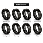 font options for inside engraving on black haunted house rings