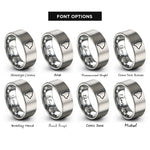 font options for inside engraving on silver hawaii big island rings
