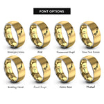 font options for inside engraving on gold & gray hawaii hawaii rings