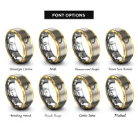 font options for inside engraving on gold & grey hawaii hawaii rings