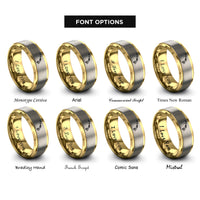 font options for inside engraving on gold & gray hawaii hawaii rings