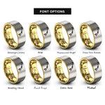 font options for inside engraving on gold & grey hawaii hawaii rings