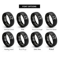 font options for inside engraving on black hawk rings