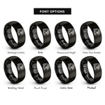 font options for inside engraving on black hawk rings