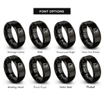 font options for inside engraving on black hawk rings