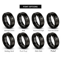 font options for inside engraving on black hawk rings