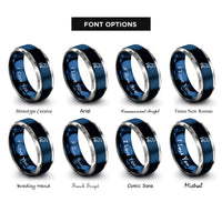 font options for inside engraving on blue & gray hawk rings