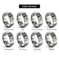 font options for inside engraving on grey hawk rings