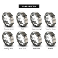font options for inside engraving on grey hawk rings