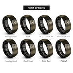 font options for inside engraving on gunmetal & black hawk rings