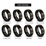 font options for inside engraving on gunmetal & black hawk rings
