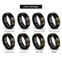 font options for inside engraving on gunmetal & black hawk rings