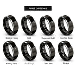 font options for inside engraving on black & gray hawthorne strainer rings