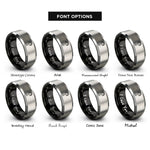 font options for inside engraving on black & silver hawthorne strainer rings