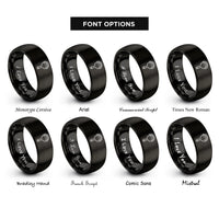 font options for inside engraving on black hawthorne strainer rings