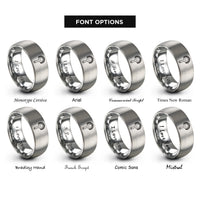 font options for inside engraving on silver hawthorne strainer rings