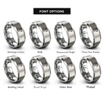 font options for inside engraving on silver hawthorne strainer rings