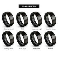 font options for inside engraving on black hay bale rings