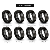 font options for inside engraving on black hay bale rings