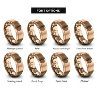 font options for inside engraving on rose gold hay bale rings