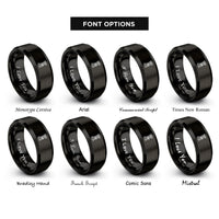 font options for inside engraving on black hay bundle rings
