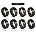 font options for inside engraving on black hazard stripes rings