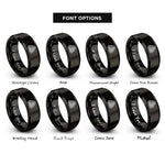 font options for inside engraving on black hazard stripes rings