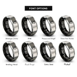 font options for inside engraving on black & silver hdmi plug rings