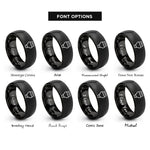 font options for inside engraving on black hdmi plug rings