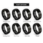 font options for inside engraving on black hdmi plug rings