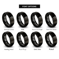 font options for inside engraving on black hdmi plug rings