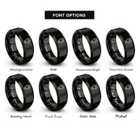 font options for inside engraving on black hdmi plug rings