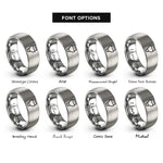 font options for inside engraving on silver hdmi plug rings