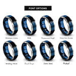 font options for inside engraving on blue & grey heading indicator rings