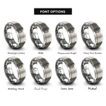 font options for inside engraving on gray heading indicator rings