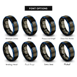 font options for inside engraving on gunmetal & blue heading indicator rings