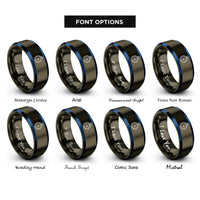 font options for inside engraving on gunmetal & blue heading indicator rings