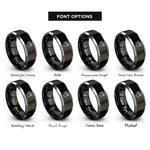 font options for inside engraving on black & silver headlamp rings