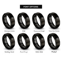 font options for inside engraving on black headlamp rings