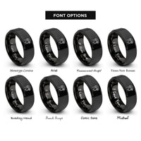 font options for inside engraving on black headlamp rings