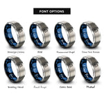 font options for inside engraving on blue & grey headlamp rings