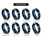 font options for inside engraving on blue & gray headlamp rings