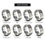 font options for inside engraving on gray headlamp rings