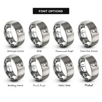 font options for inside engraving on gray headlamp rings