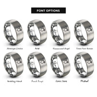 font options for inside engraving on grey headlamp rings