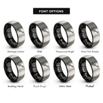 font options for inside engraving on black & grey headless bass rings