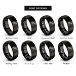 font options for inside engraving on black headless bass rings